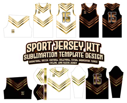 Golden Arrow Jersey Design Sportswear Background vector