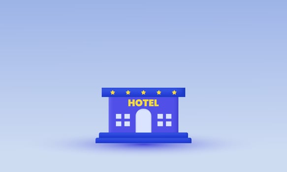 unique purple modern hotel casual vector icon 3d  symbols isolated on background