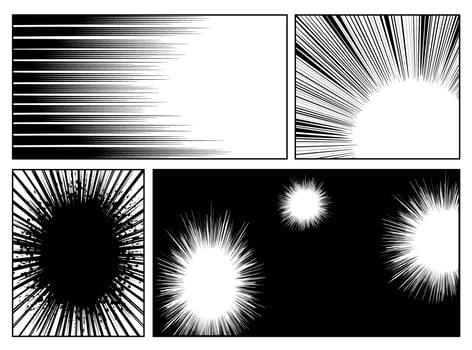 Manga speed line and radial effect for comic scene vector