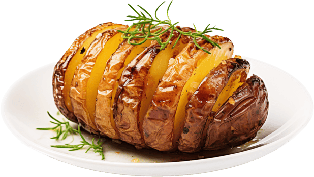 Roasted potato png with AI generated.