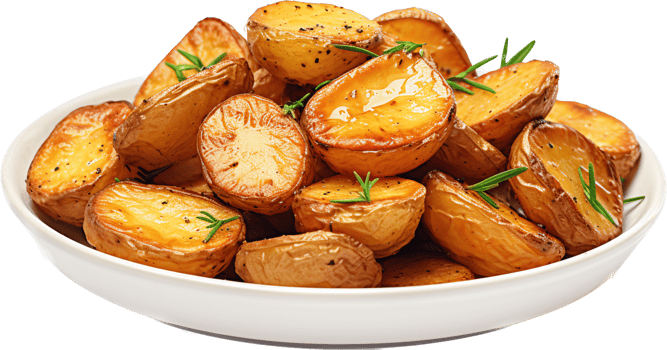 Roasted potato png with AI generated.