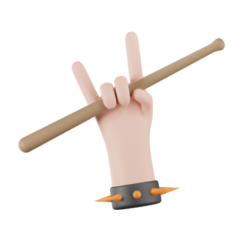 Hand Metal Music Studio 3D Illustrations png