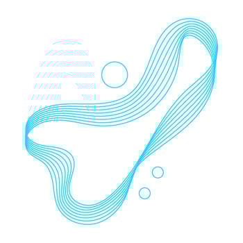 futuristic blue wireframe wave line vector