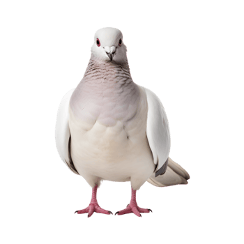 white dove front view isolated on a transparent background png
