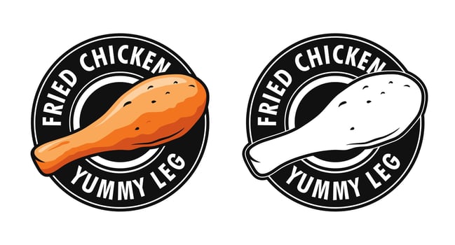 fried chicken leg logo concept vector