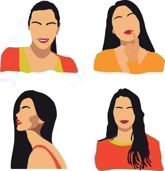 Woman Portrait Illustration. Simple, minimalist vector illustration of beautiful woman face. Vector illustration