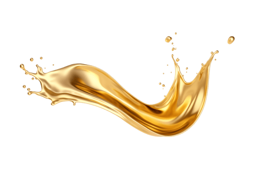 luxury sparkling golden splash waves isolated on a transparent background png