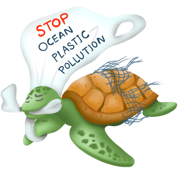Turtle with plastic bag png