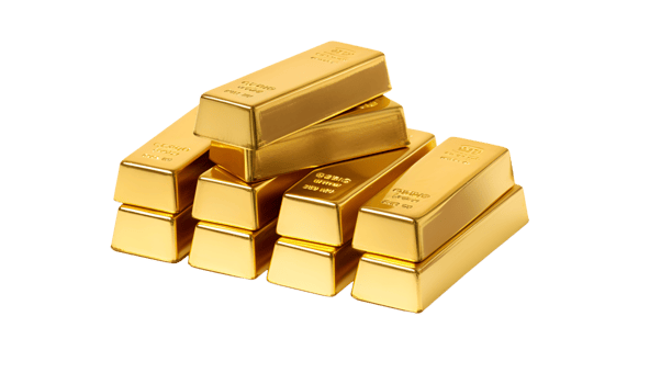 Gold bar stack isolated on a transparent background png