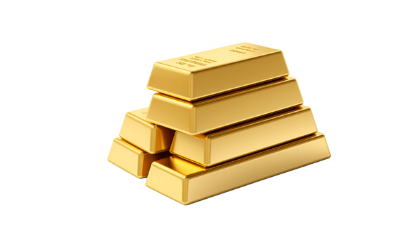 Gold bar stack isolated on a transparent background png