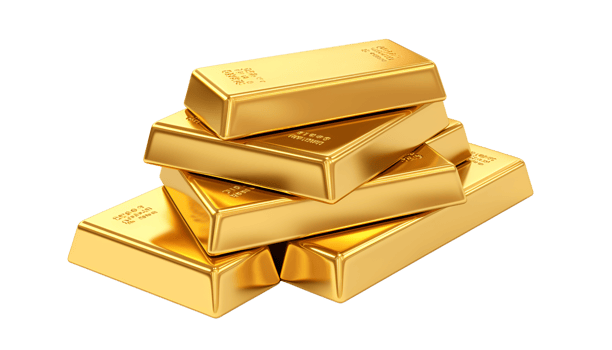 Gold bar stack isolated on a transparent background png
