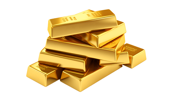 Gold bar stack isolated on a transparent background png