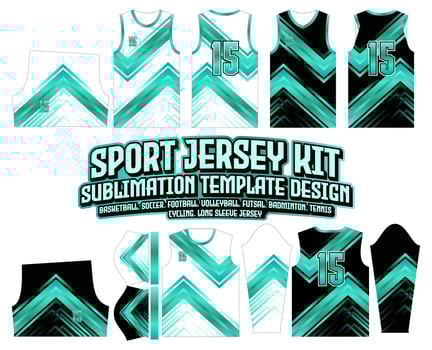 Gradient Green Arrow Jersey Design Sportswear Background vector