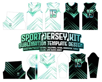 Gradient green Stripes Jersey Design Sportswear Background vector