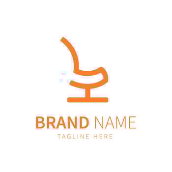 monoline chair logo with a simple concept vector