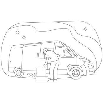 Pick Up Stuff Package Delivery 2D Outline Illustrations png