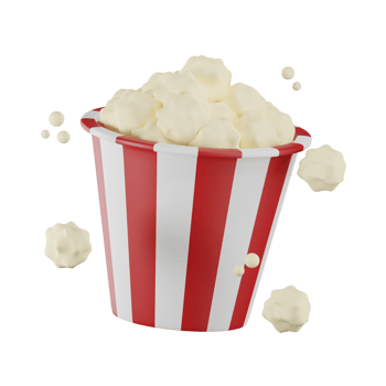 Pop Corn Fast Food 3D Illustrations png