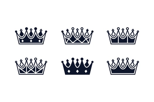 Crown logo collection with creative unique design vector