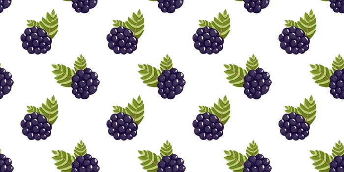Blackberry seamless pattern. Vector. Can be used to create appealing and decorative designs for various products like wallpapers, fabric prints, packaging, or stationery with a fresh and summery vibe. vector