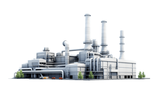 industrial plant isolated on a transparent background, Oil and gas industry,refinery factory,petrochemical plant area png