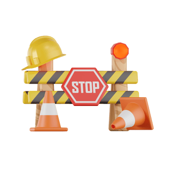 Construction Board Stop  3D Illustrations png