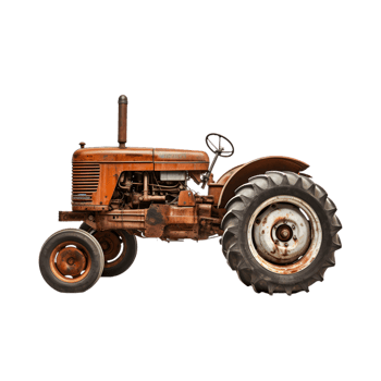 Tractor farm isolated on a transparent background, Agricultural tractor png