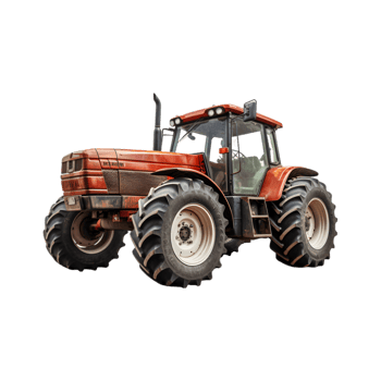 Tractor farm isolated on a transparent background, Agricultural tractor png