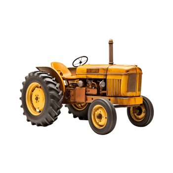 Tractor farm isolated on a transparent background, Agricultural tractor png