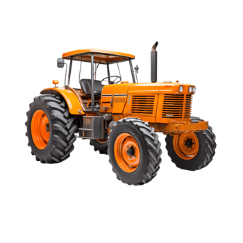 Tractor farm isolated on a transparent background, Agricultural tractor png
