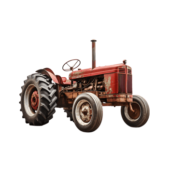 Tractor farm isolated on a transparent background, Agricultural tractor png