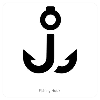 Fishing Hook and needle icon concept vector