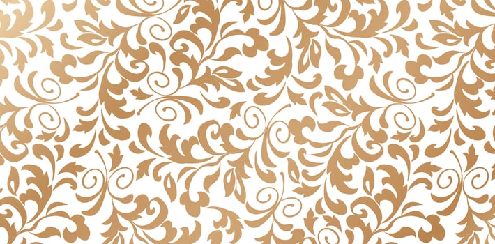 Vector illustration Florals ornament golden color Seamlessly pattern in the style of Baroque for Fashionable modern wallpaper or textile, book cover, Digital interfaces, print design template material
