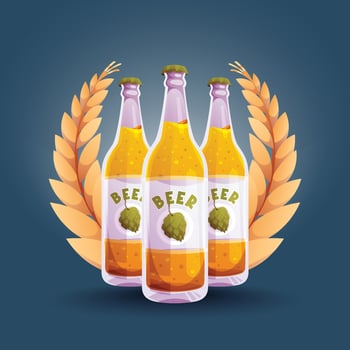 Oktoberfest realistic beer vector badge design