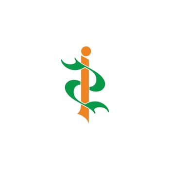 letter i2 simple curve linked logo vector