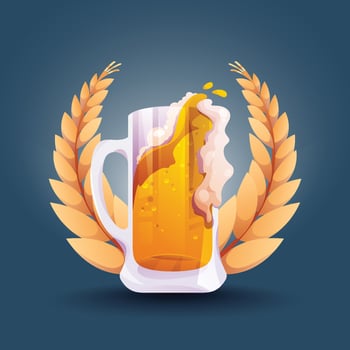 Oktoberfest realistic beer vector badge design