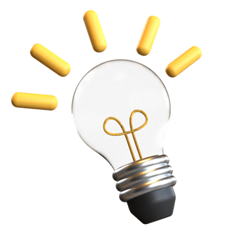 3D light bulb icon png