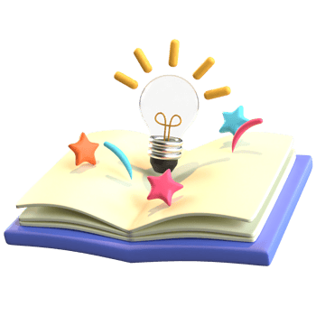3d light bulb and book png