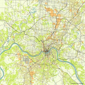 Vector city map of Cincinnati Ohio USA