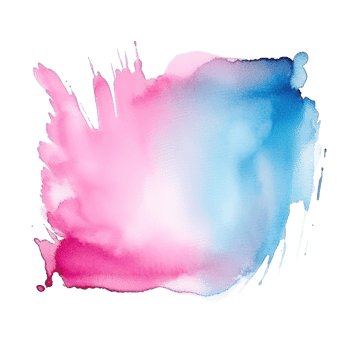 Blue pink watercolor stain isolated png