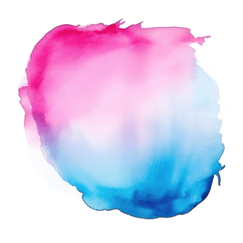 Blue pink watercolor stain isolated png