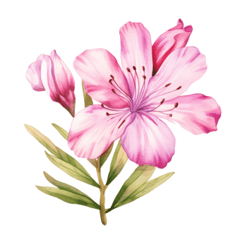 Watercolor pink flower isolated png
