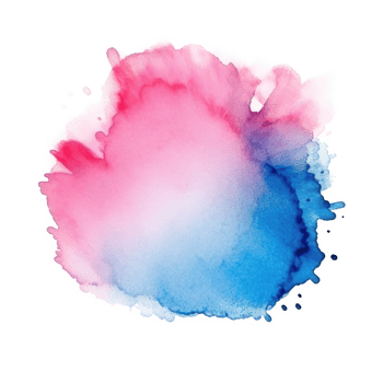 Blue pink watercolor stain isolated png