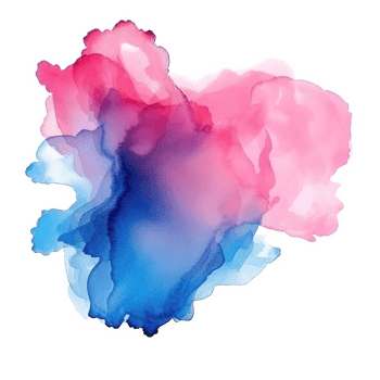 Blue pink watercolor stain isolated png