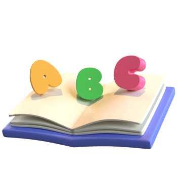 A book with letters and numbers on it png