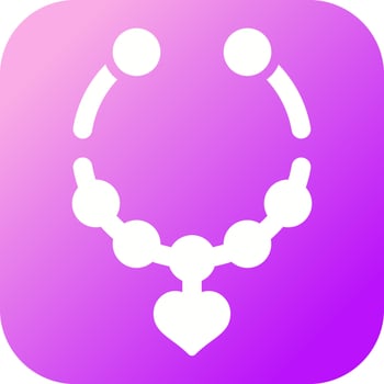Heart Shaped Necklace Vector Icon