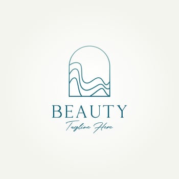 simple minimalist wave sign line art icon logo template vector illustration design. abstract feminine spa, cosmetics, beauty salon, boutique logo concept