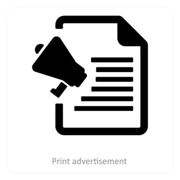 Print Advertisement and advertise icon concept vector