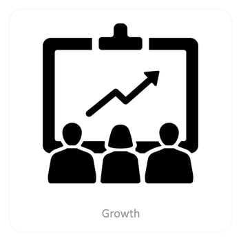 Growth and diagram icon concept vector