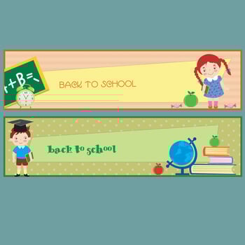 Back to School Banner Vector Template