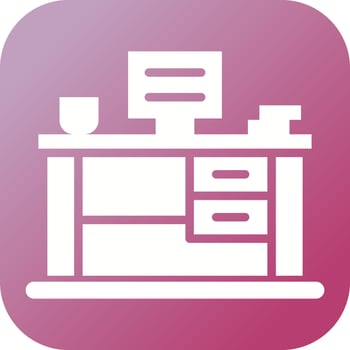 Office Desk Vector Icon